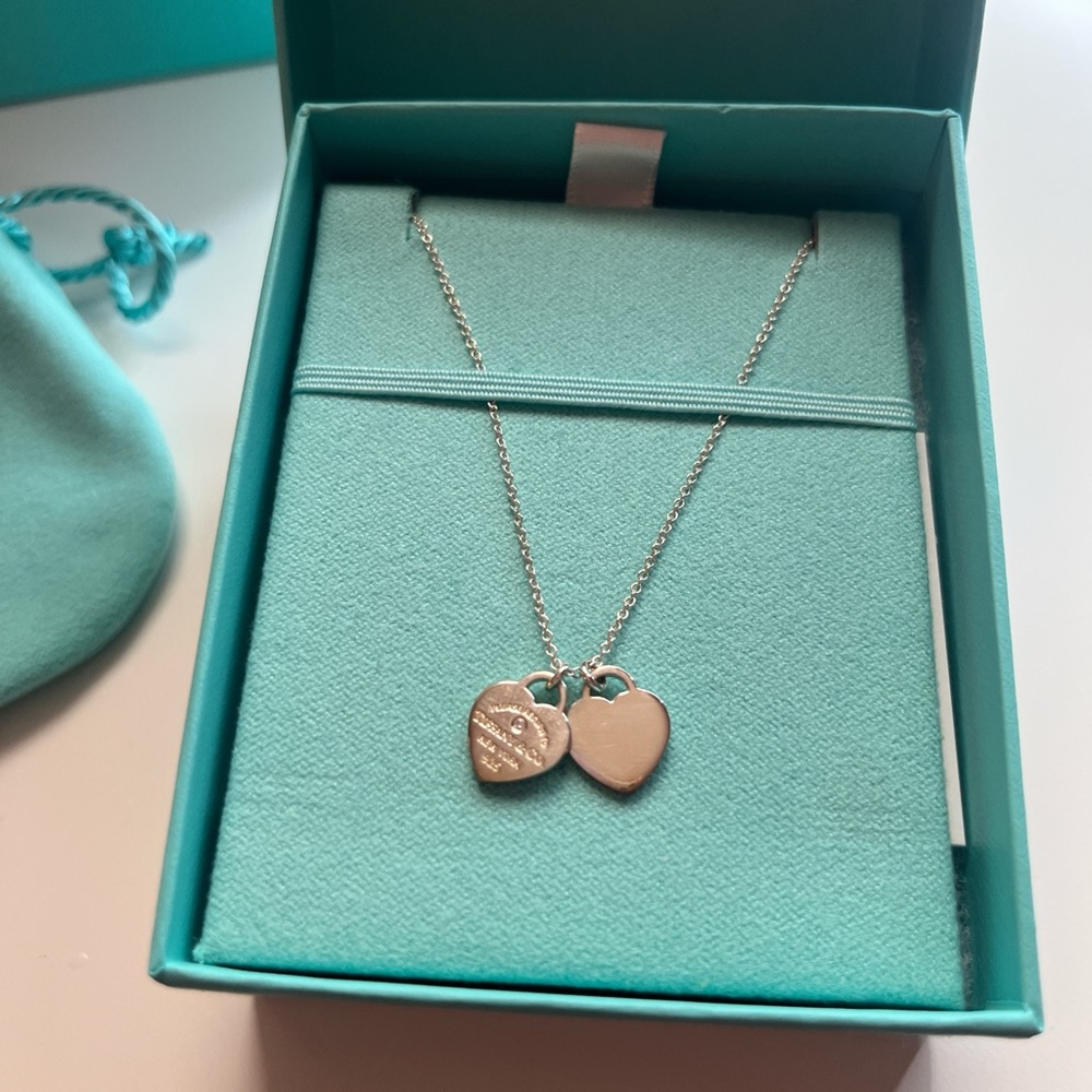 Tiffany & Co. Heart Tag Pendant in Sterling Silver with a Diamond, Mini